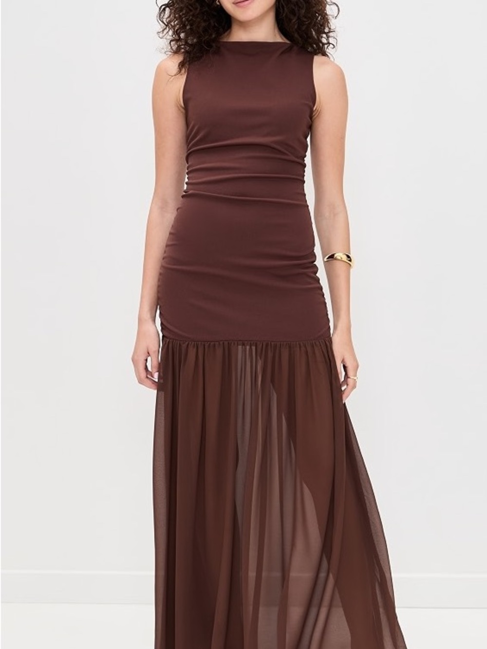 Show Me Your Mumu Aria Maxi Dress Chocolate Brown NWT XS - Picture 4 of 16